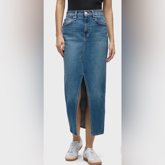 Hudson Jeans Denim - Hudson Jeans Blue Denim Slit Maxi Skirt